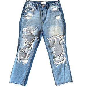 Vervet Flying Monkey High Waisted Straight Jeans Full Village 90s 2-Toned Denim